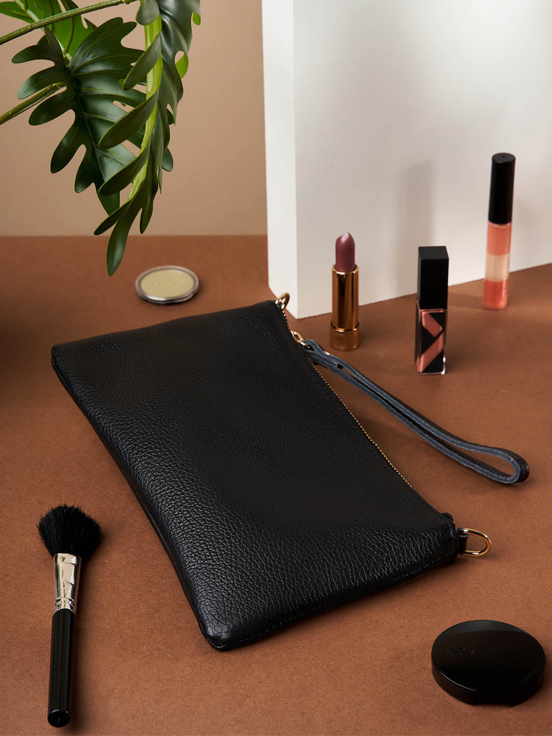 Eleganza Duo-Size Leather Clutch