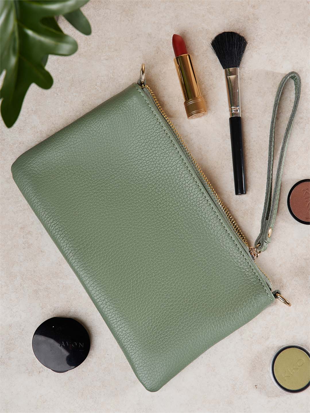 Eleganza Duo-Size Leather Clutch