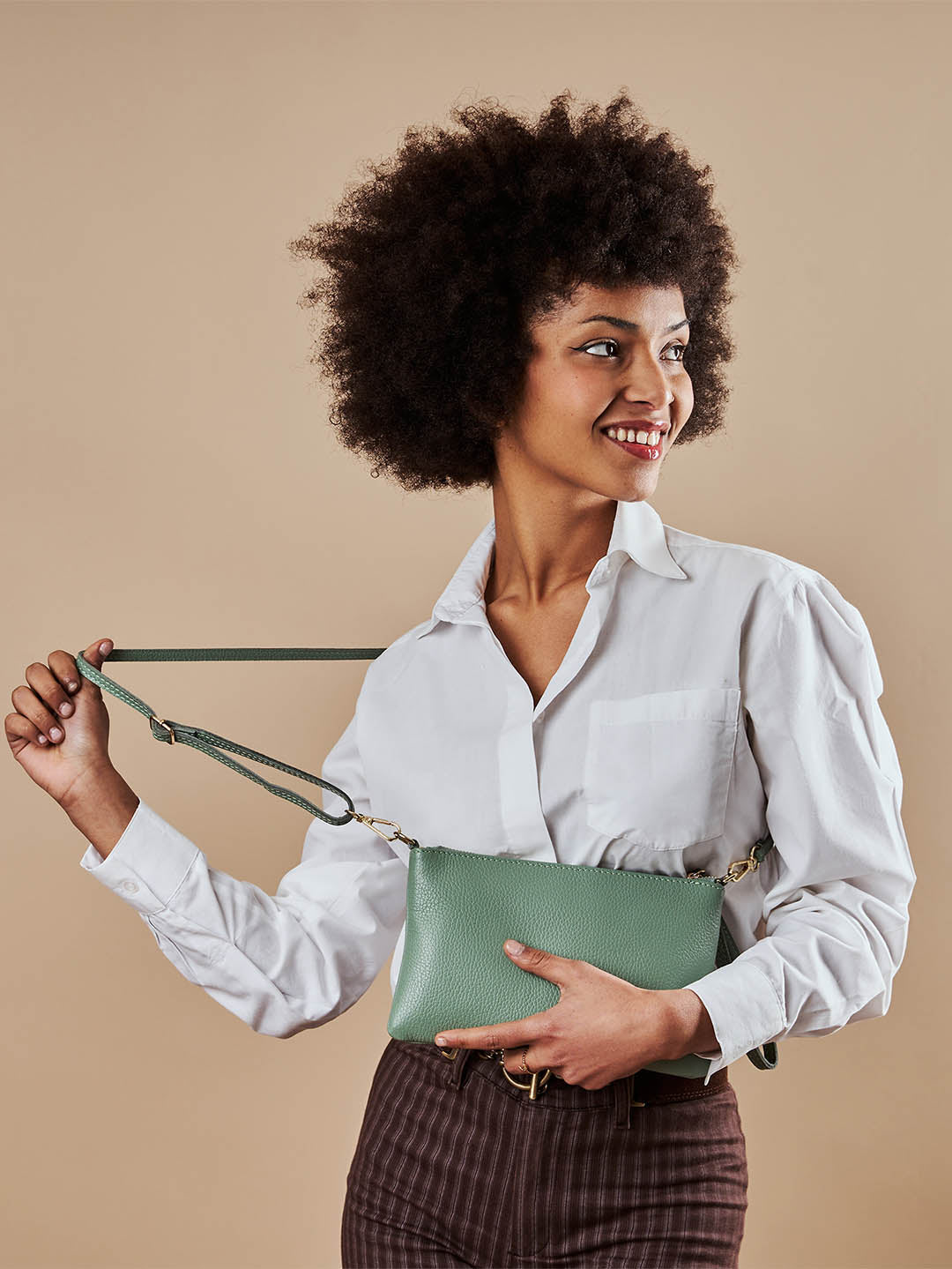 Eleganza Duo-Size Leather Clutch