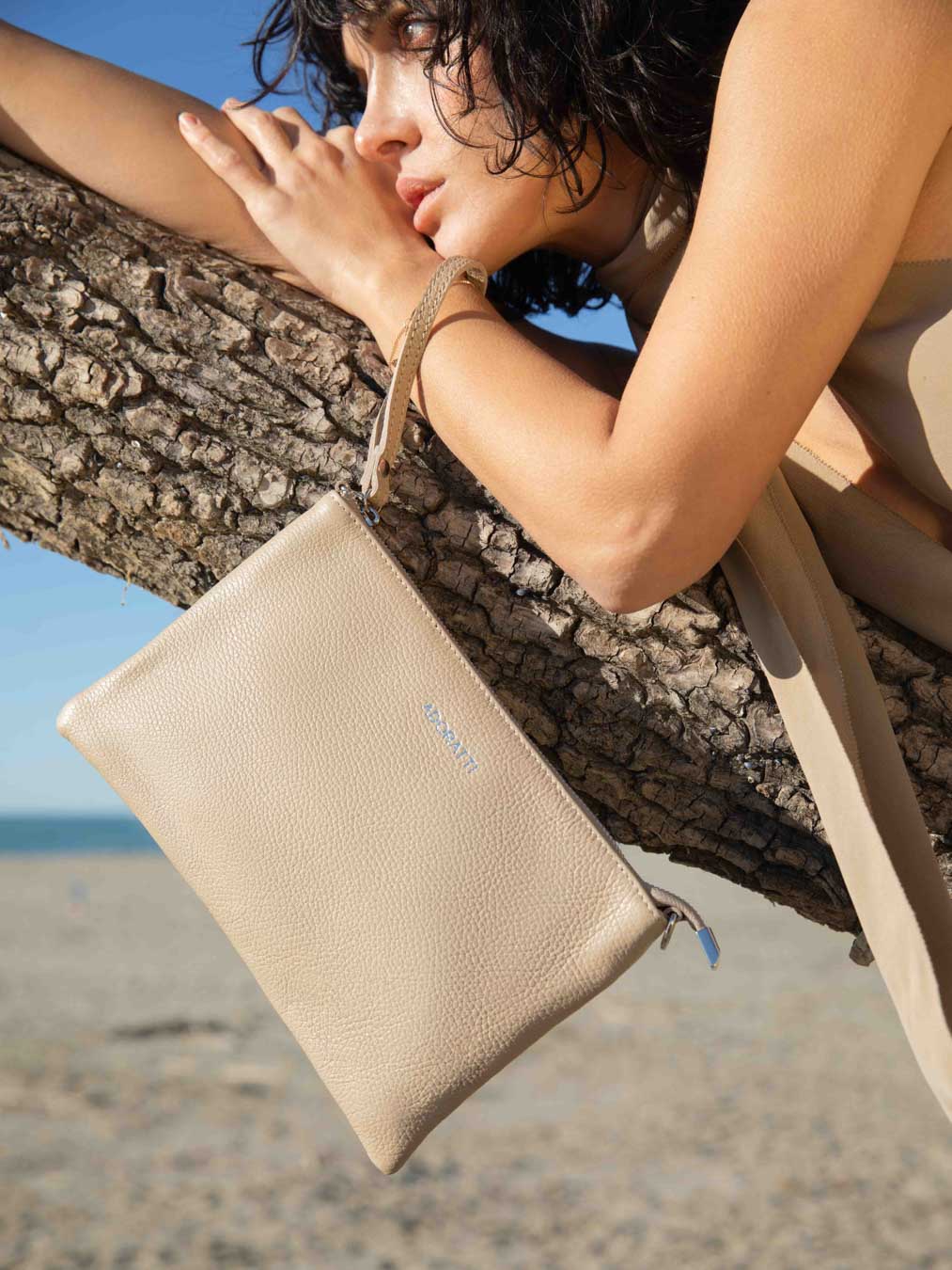 Eleganza Duo-Size Leather Clutch