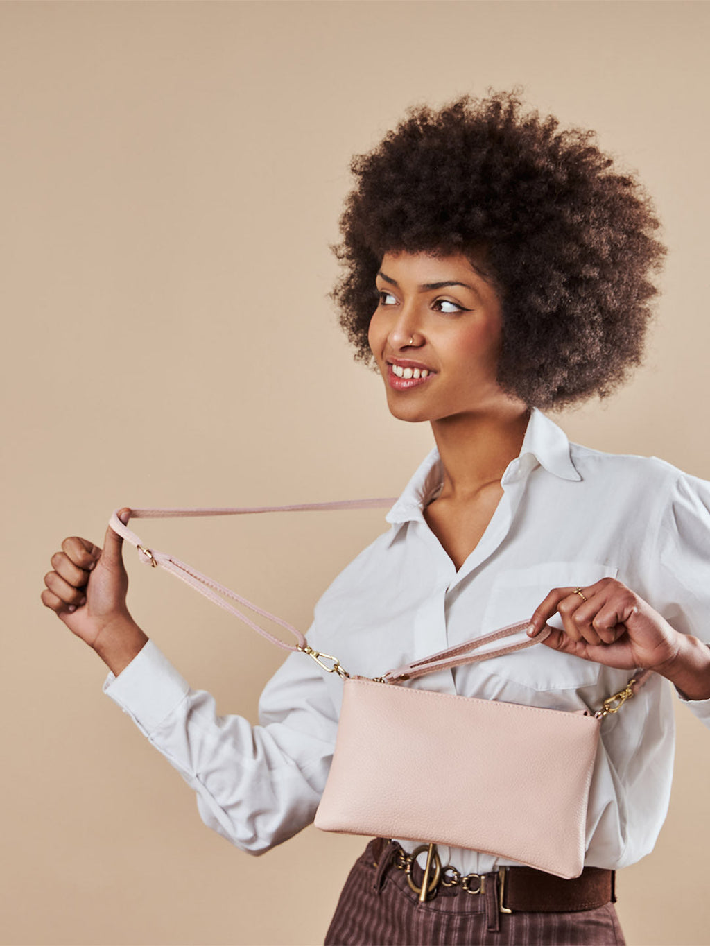 Eleganza Duo-Size Leather Clutch