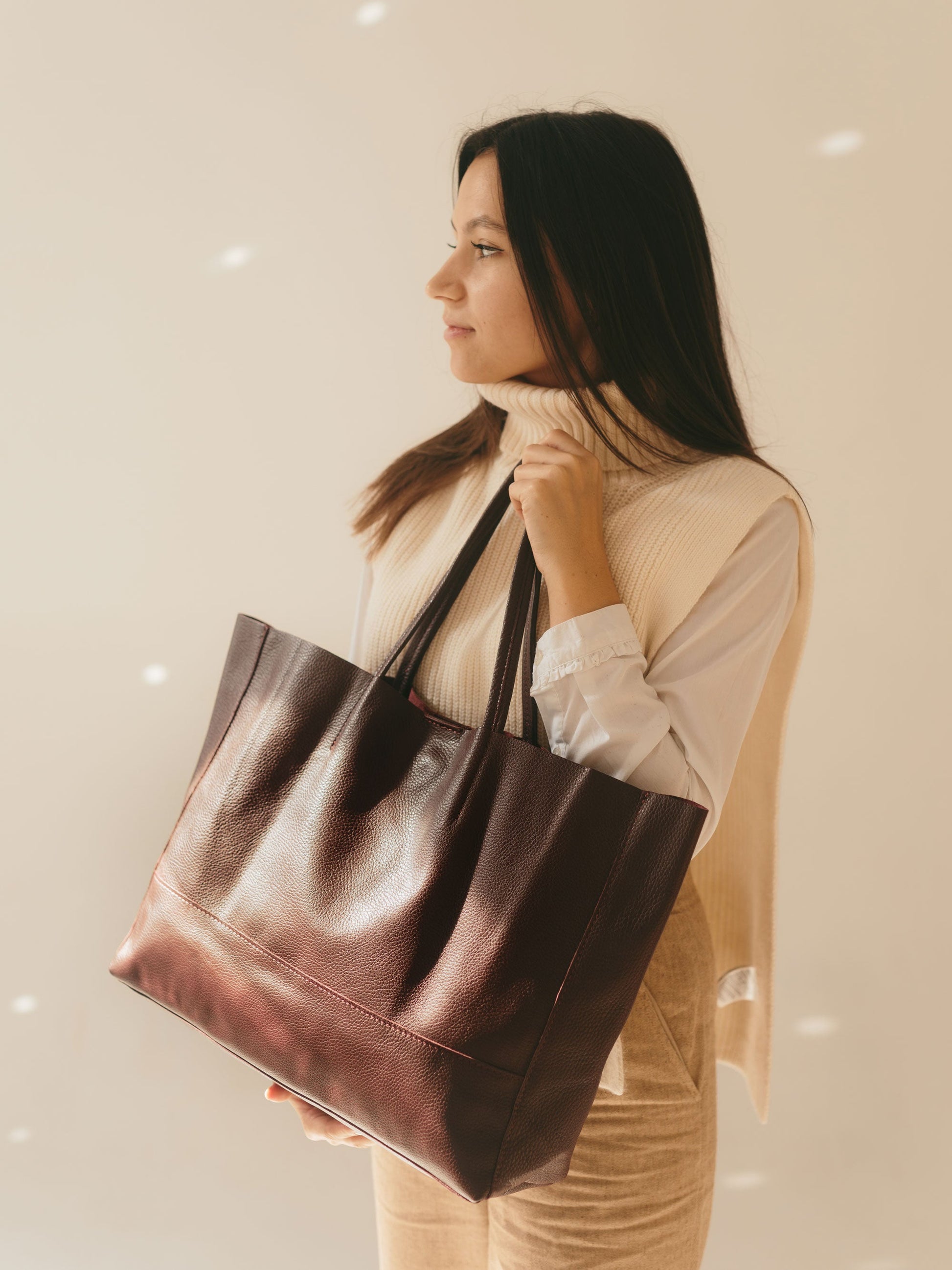 Classic 100% Leather Tote