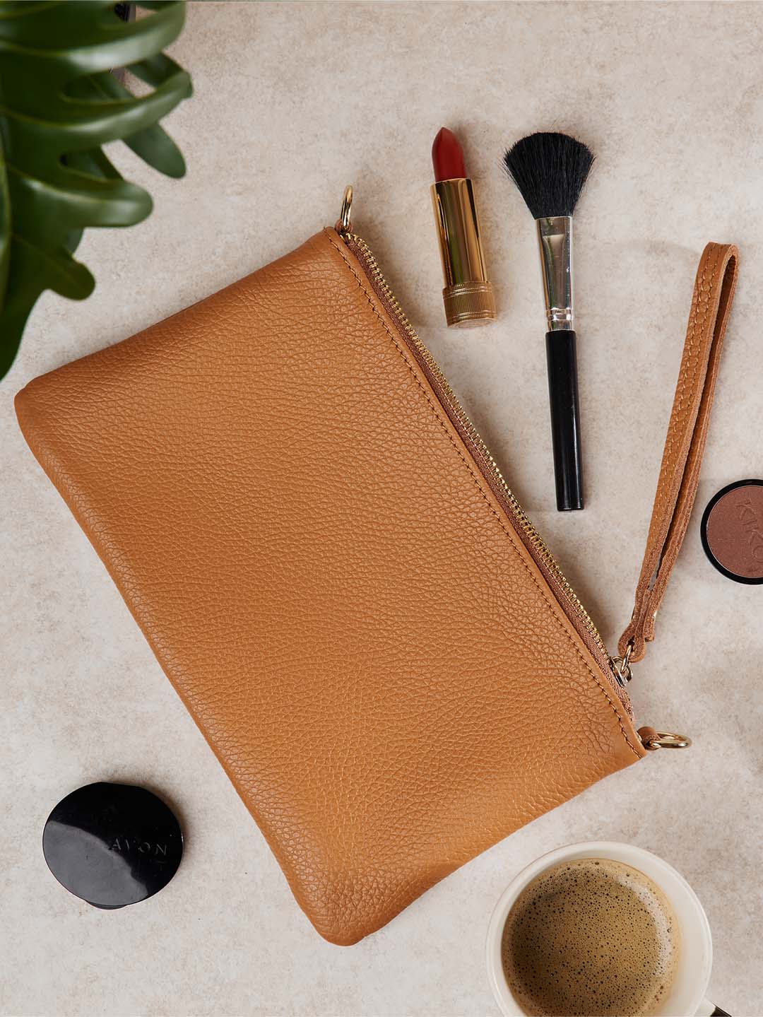 Eleganza Duo-Size Leather Clutch
