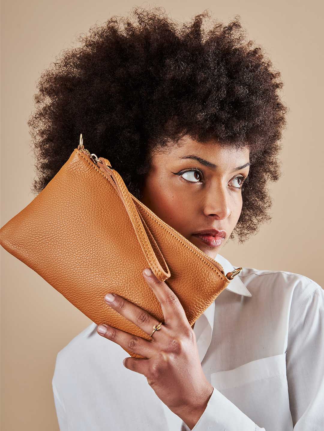 Eleganza Duo-Size Leather Clutch